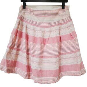 Old Navy Pink & White Striped Skirt Lightweight Side Zip Size 4